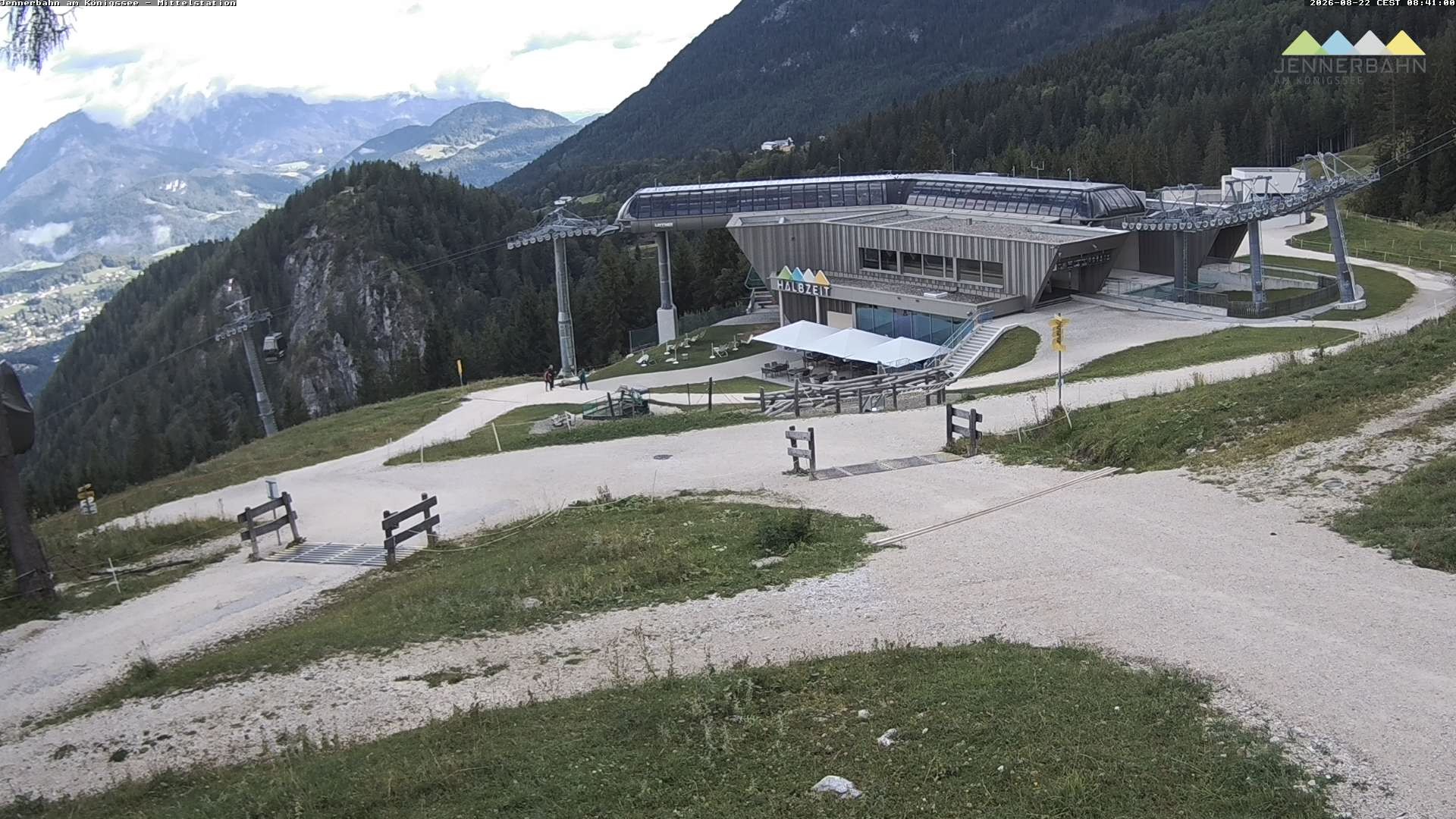 Archived image Webcam Lake Königssee: Jenner Mountain Mid Station