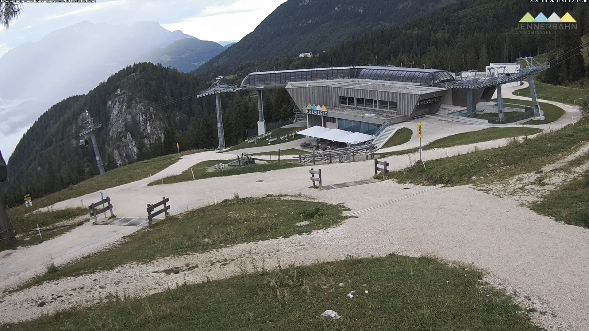 Archiv Foto Webcam Königssee: Jennerbahn Mittelstation