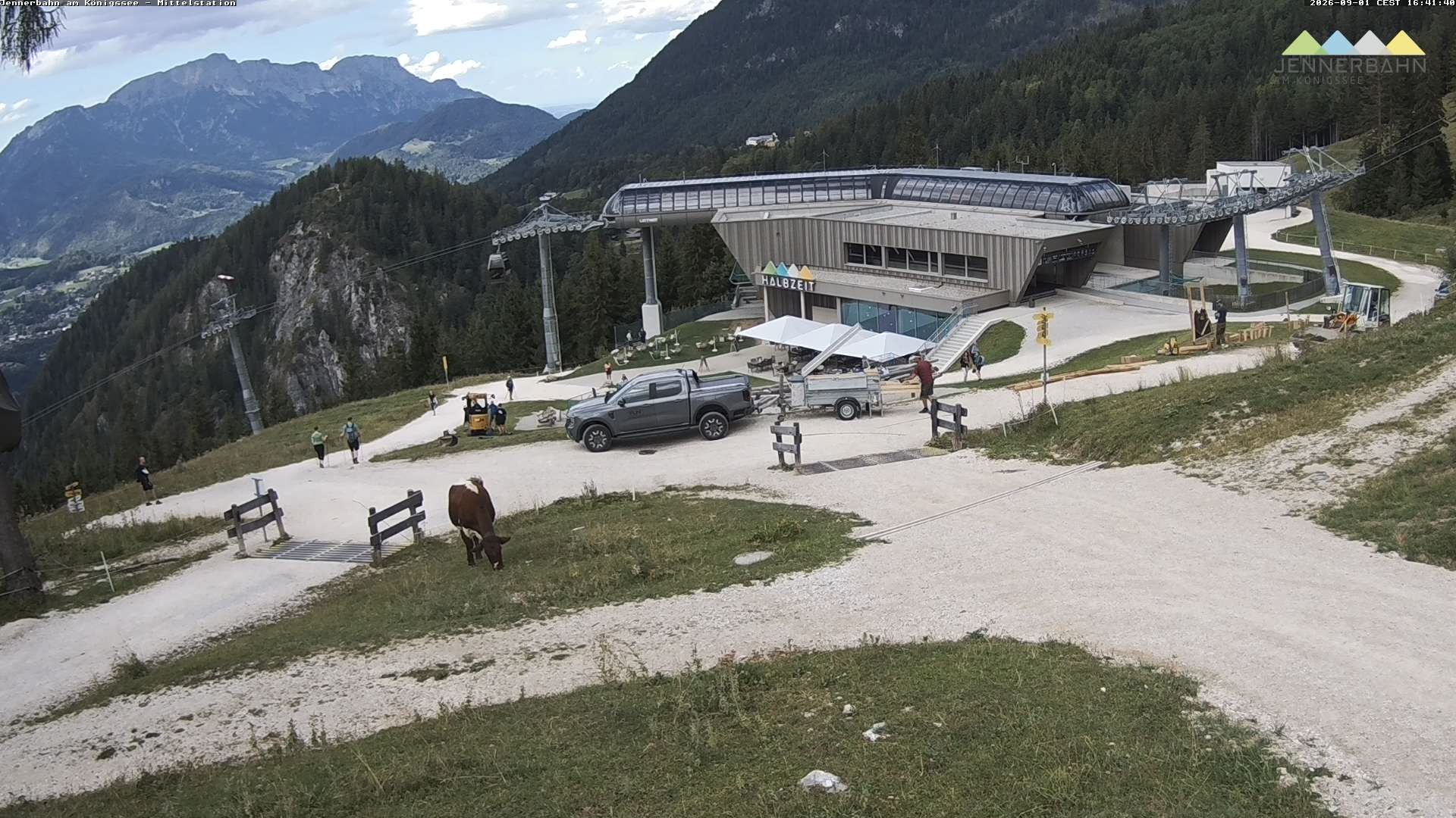 Archiv Foto Webcam Königssee: Jennerbahn Mittelstation