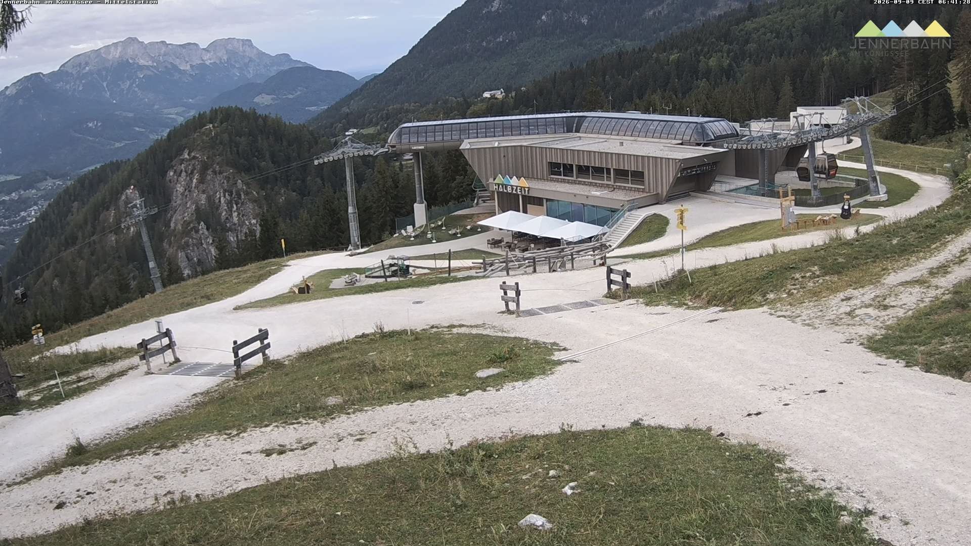Archived image Webcam Lake Königssee: Jenner Mountain Mid Station