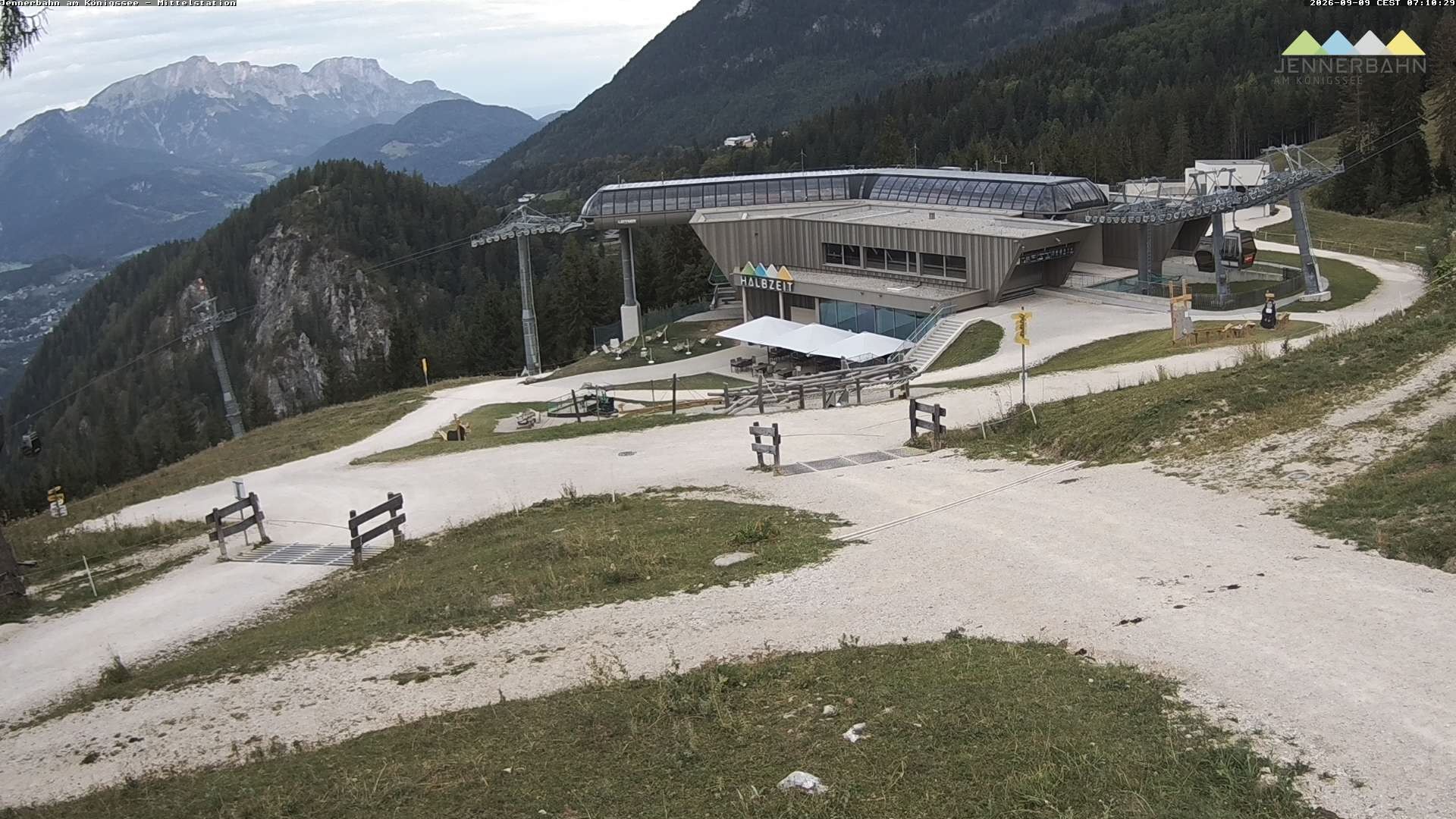 Archived image Webcam Lake Königssee: Jenner Mountain Mid Station