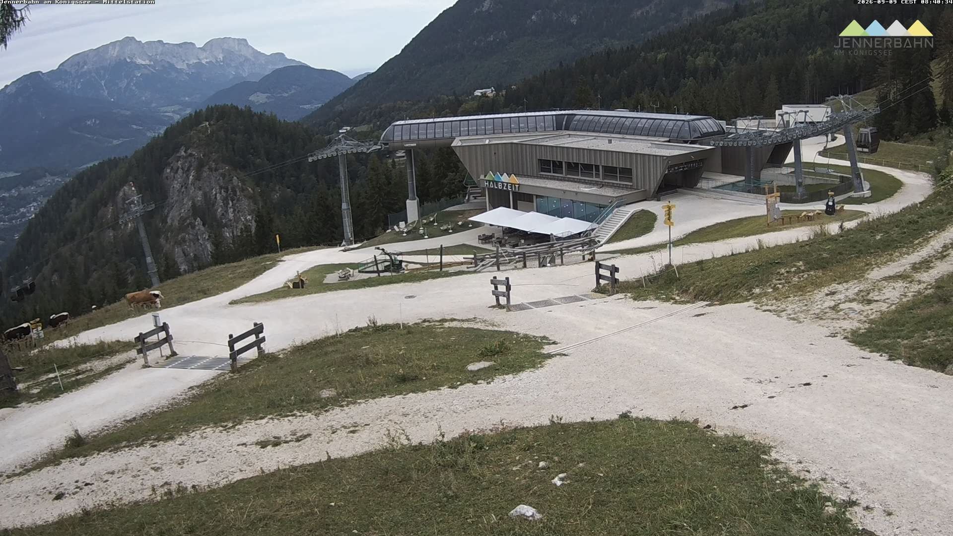 Archived image Webcam Lake Königssee: Jenner Mountain Mid Station