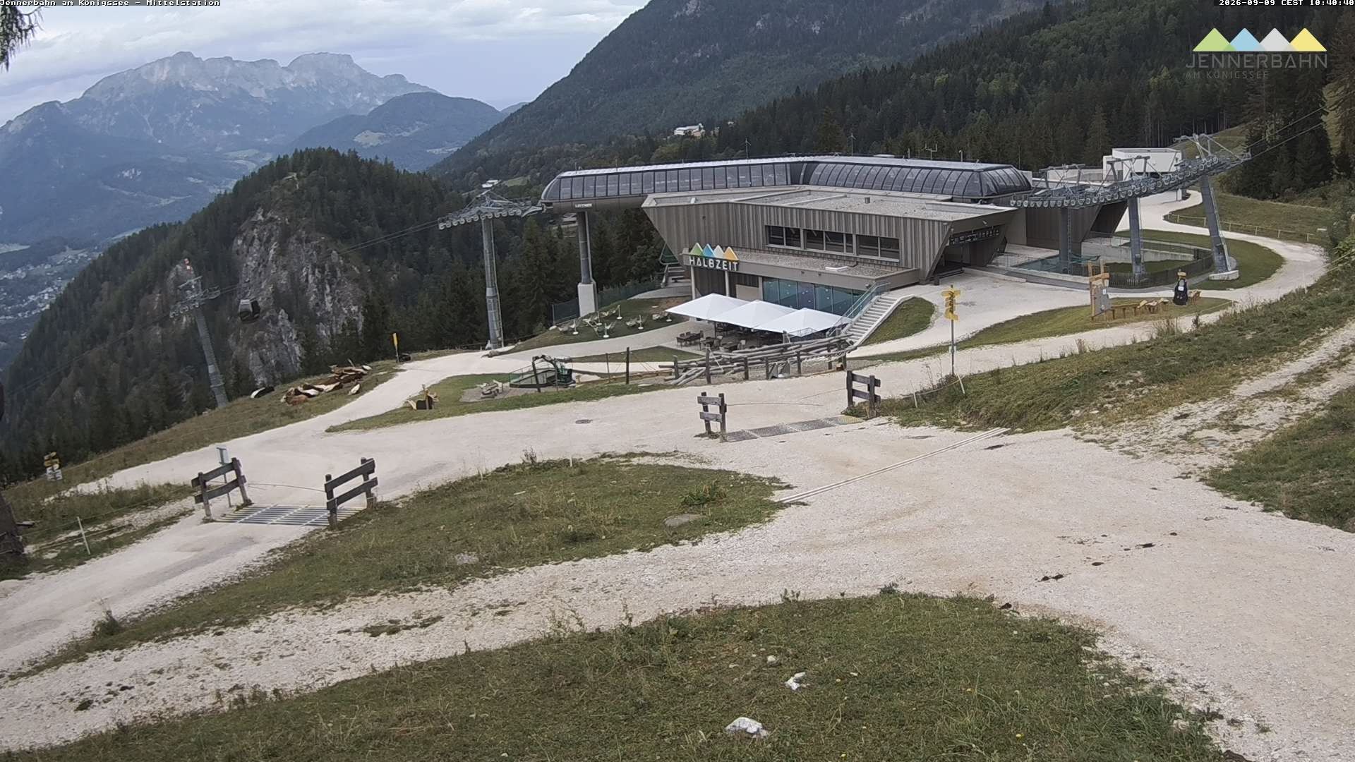 Archived image Webcam Lake Königssee: Jenner Mountain Mid Station