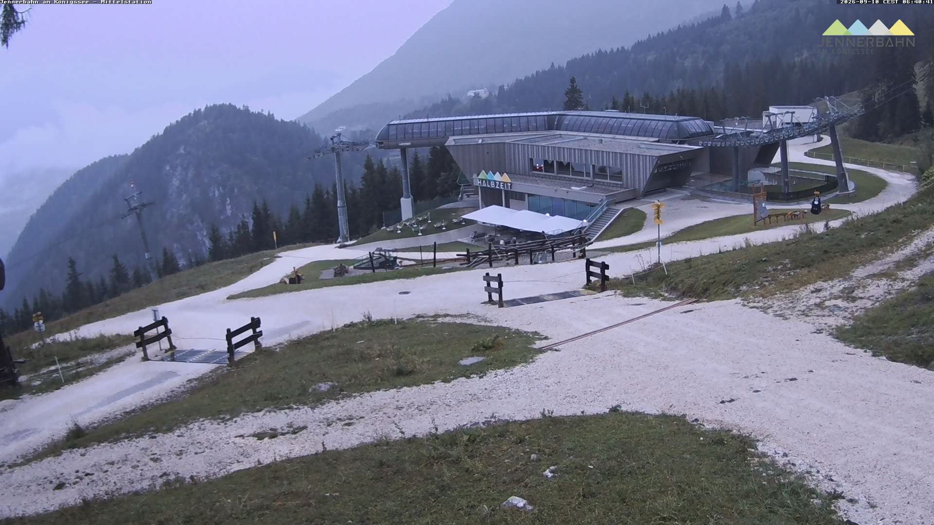 Archived image Webcam Lake Königssee: Jenner Mountain Mid Station