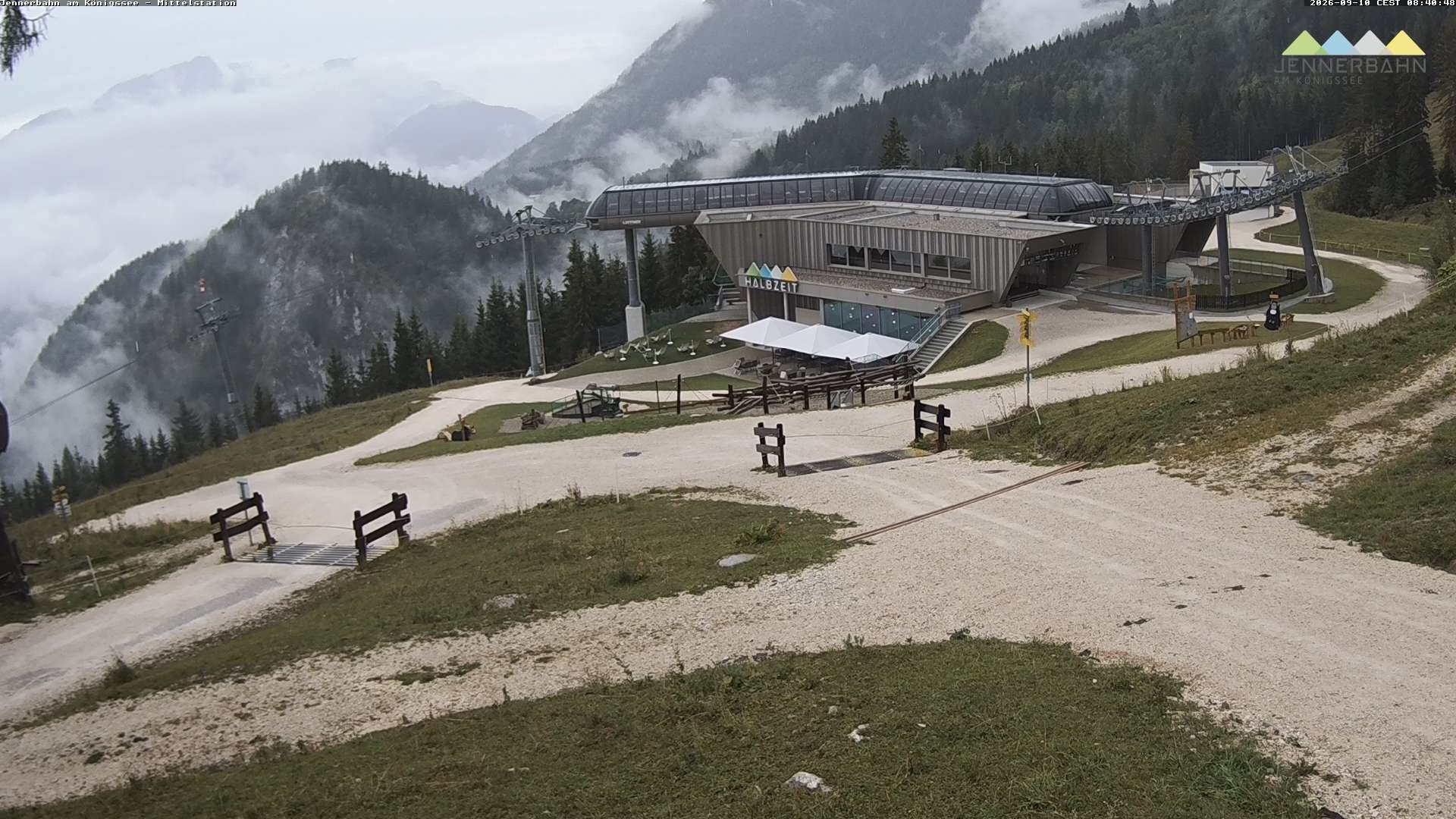 Archived image Webcam Lake Königssee: Jenner Mountain Mid Station