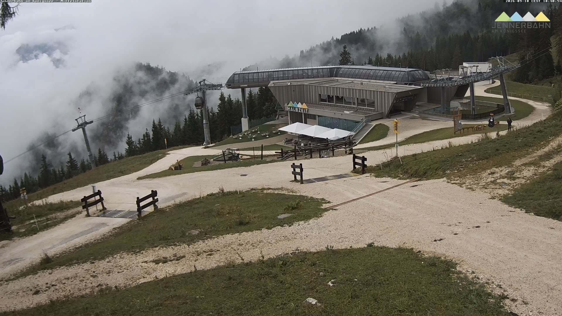 Archived image Webcam Lake Königssee: Jenner Mountain Mid Station