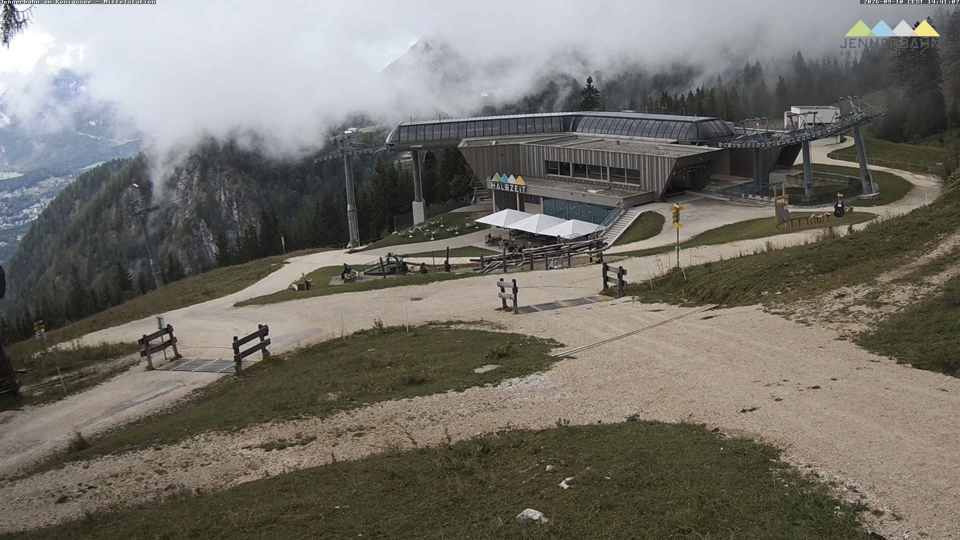 Archived image Webcam Lake Königssee: Jenner Mountain Mid Station
