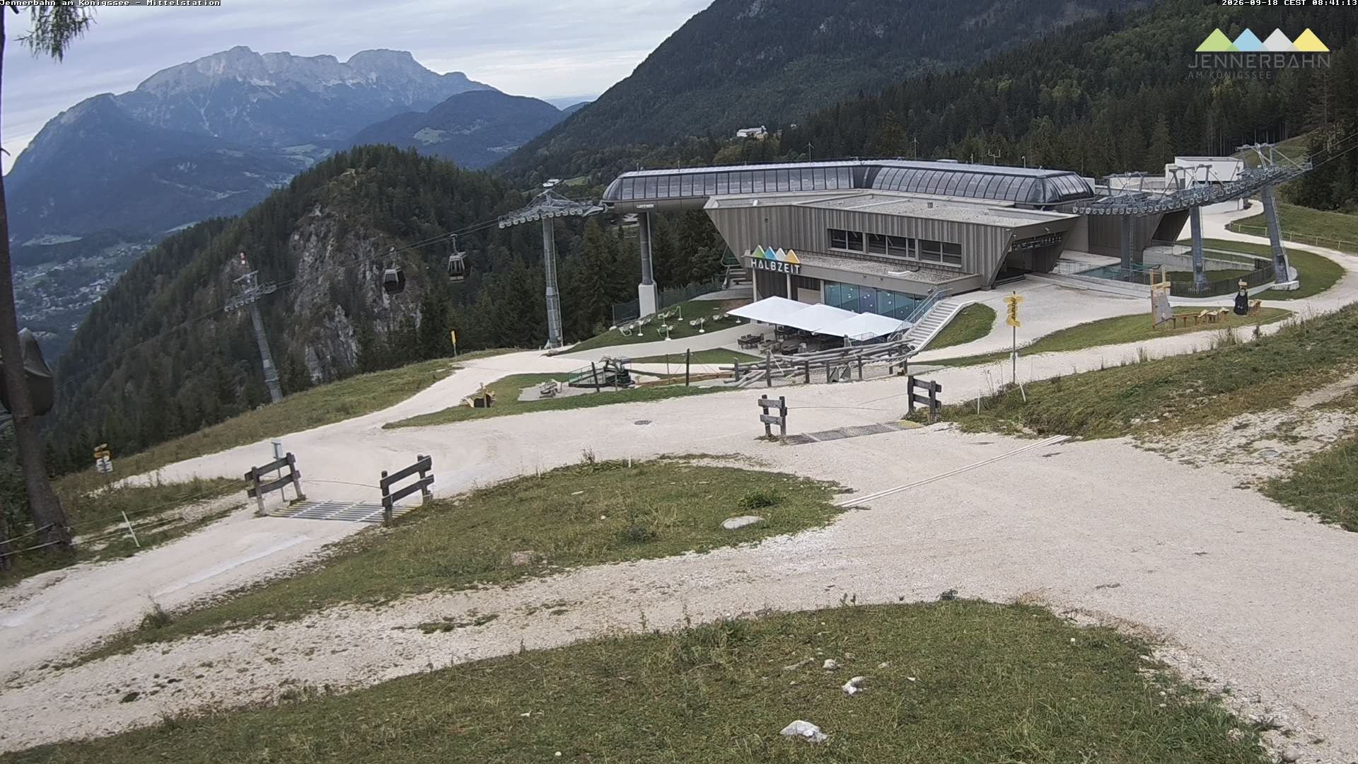 Archived image Webcam Lake Königssee: Jenner Mountain Mid Station