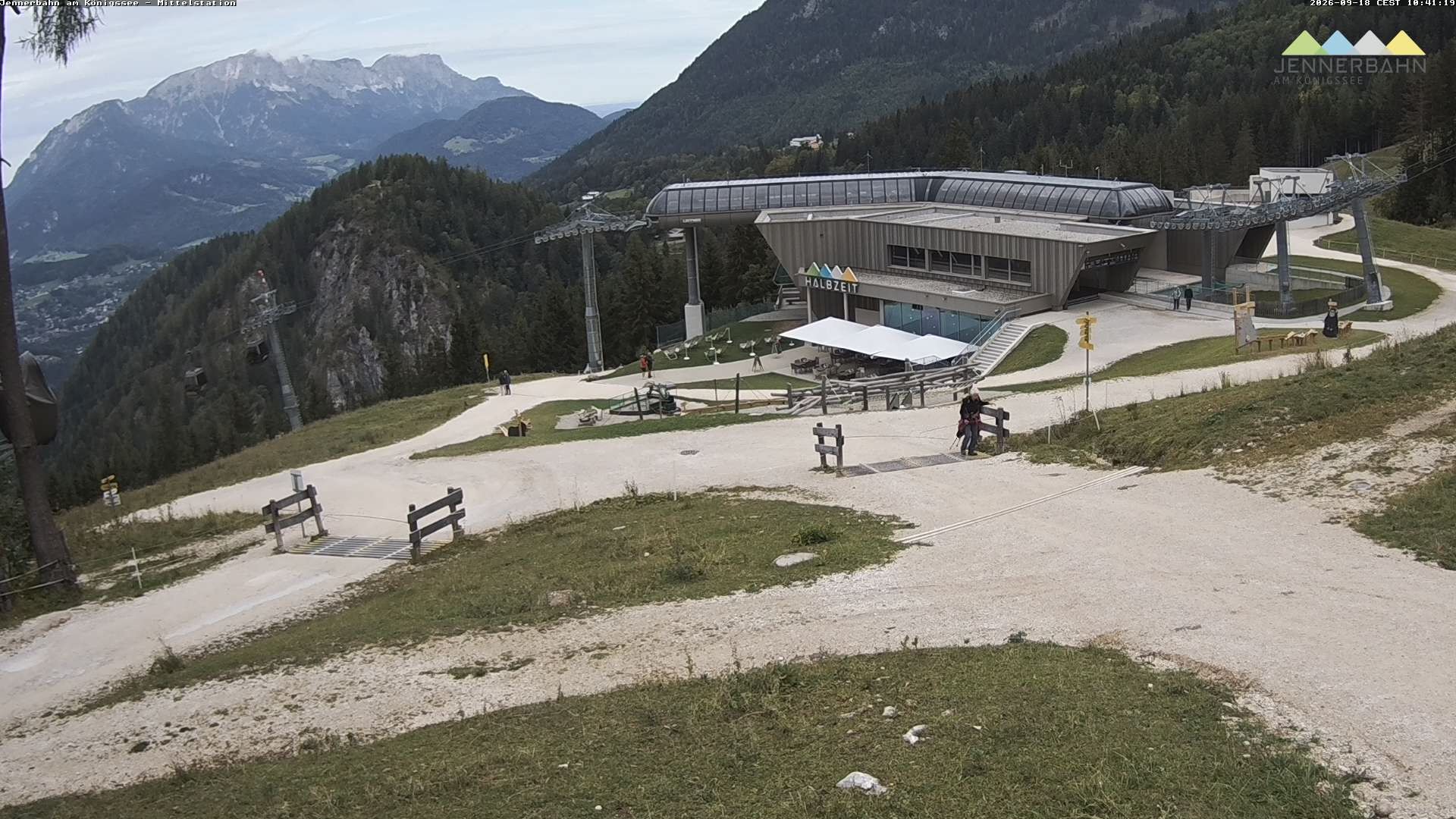 Archived image Webcam Lake Königssee: Jenner Mountain Mid Station