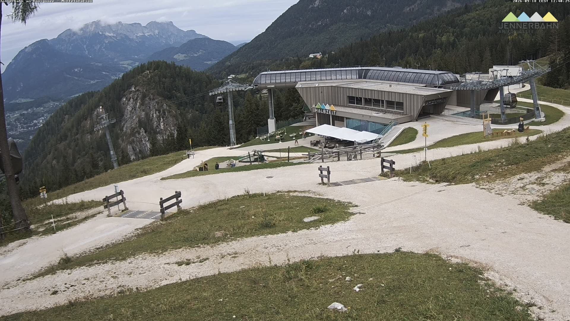 Archived image Webcam Lake Königssee: Jenner Mountain Mid Station