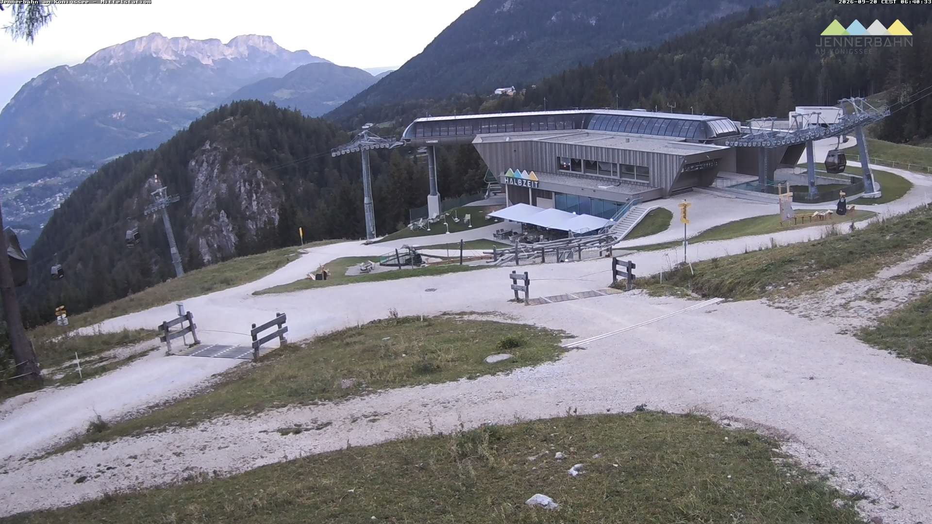 Archived image Webcam Lake Königssee: Jenner Mountain Mid Station