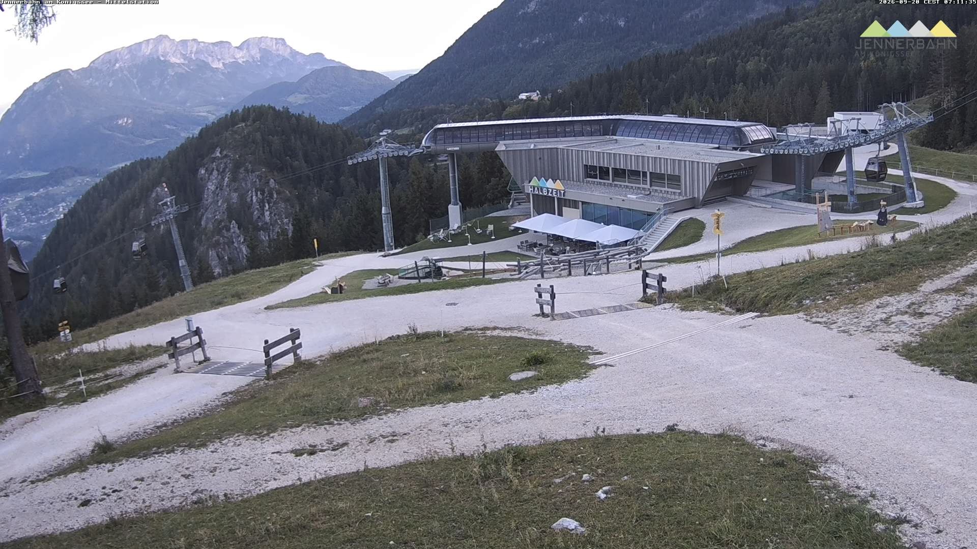 Archived image Webcam Lake Königssee: Jenner Mountain Mid Station