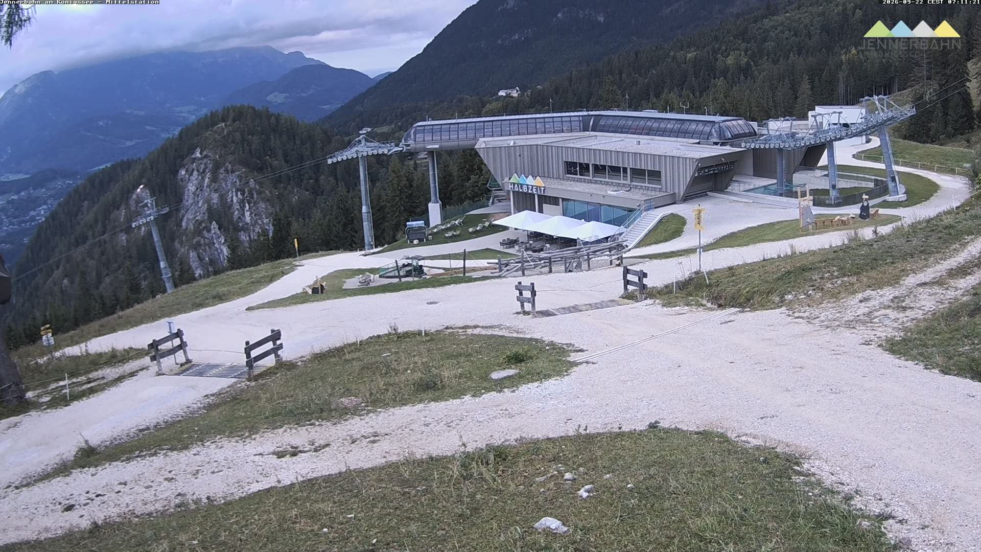 Archived image Webcam Lake Königssee: Jenner Mountain Mid Station