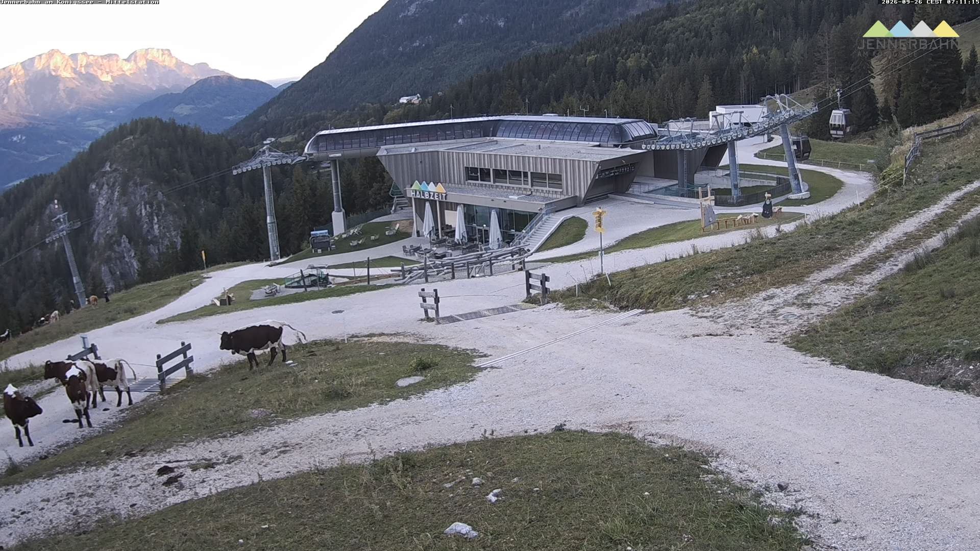 Archiv Foto Webcam Königssee: Jennerbahn Mittelstation