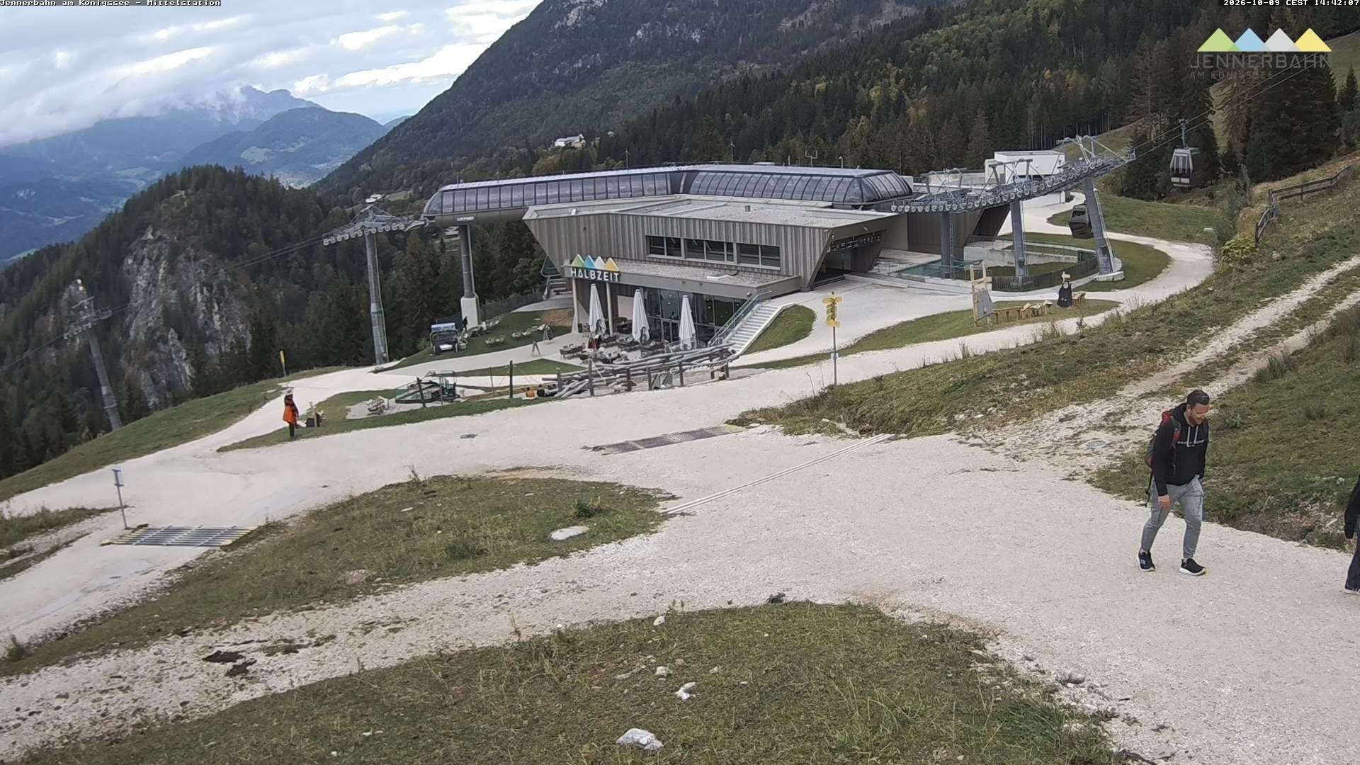 Archiv Foto Webcam Königssee: Jennerbahn Mittelstation
