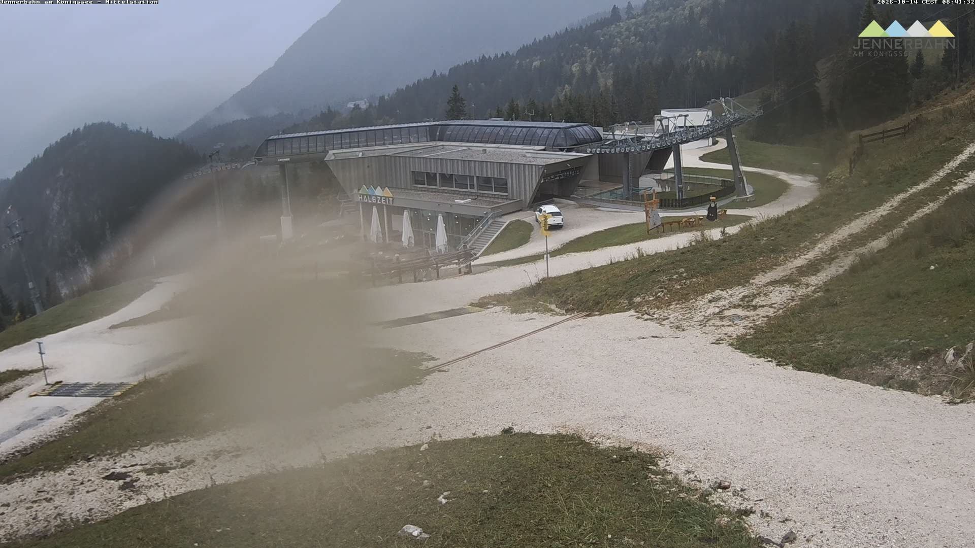 Archived image Webcam Lake Königssee: Jenner Mountain Mid Station