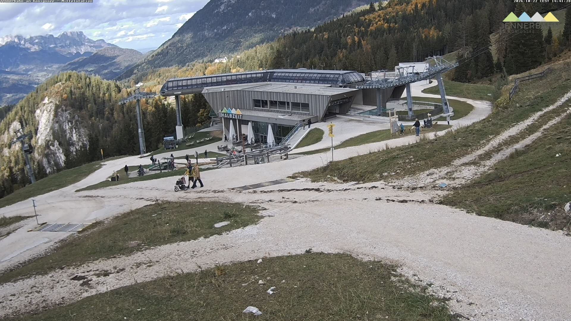 Archiv Foto Webcam Königssee: Jennerbahn Mittelstation