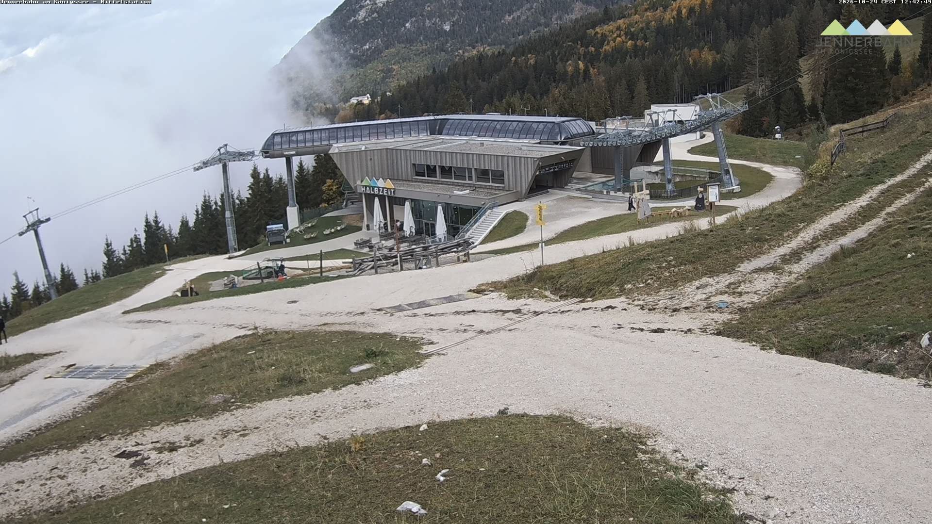 Archiv Foto Webcam Königssee: Jennerbahn Mittelstation