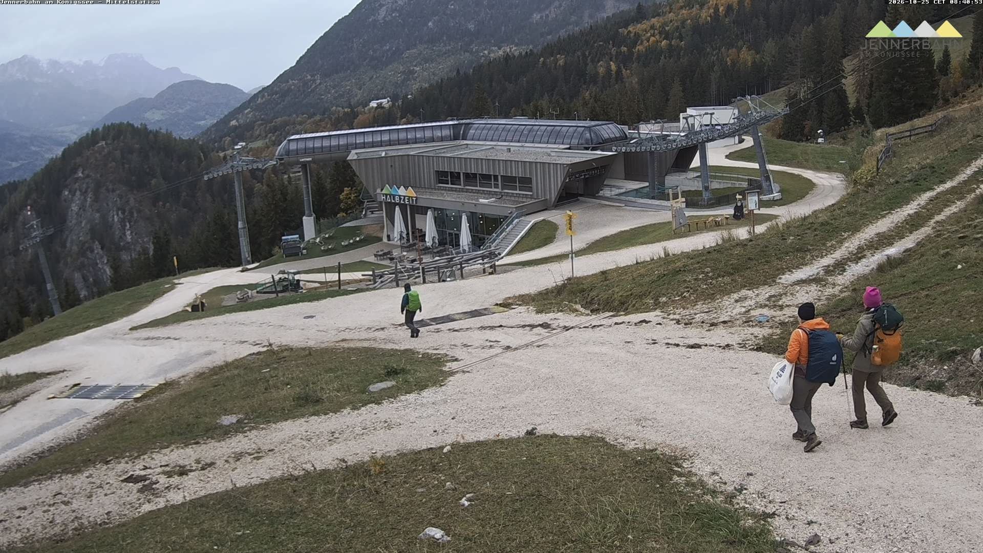 Archiv Foto Webcam Königssee: Jennerbahn Mittelstation