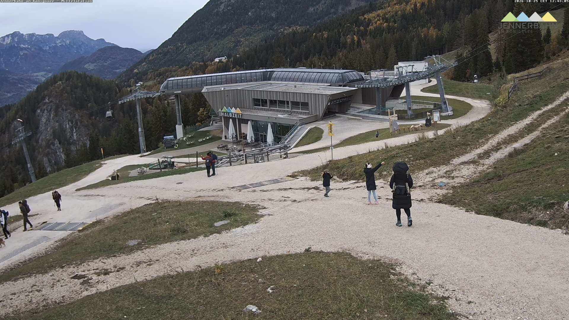 Archiv Foto Webcam Königssee: Jennerbahn Mittelstation