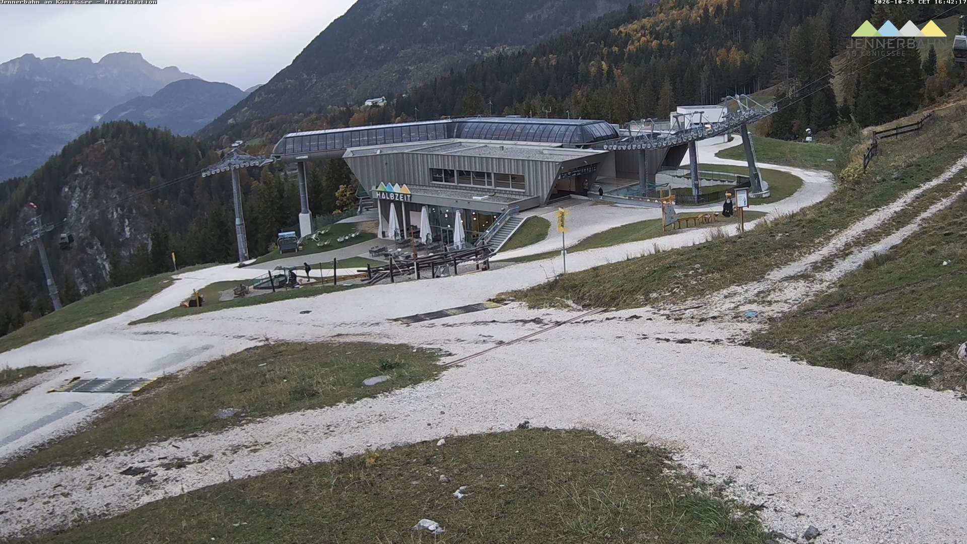 Archived image Webcam Lake Königssee: Jenner Mountain Mid Station