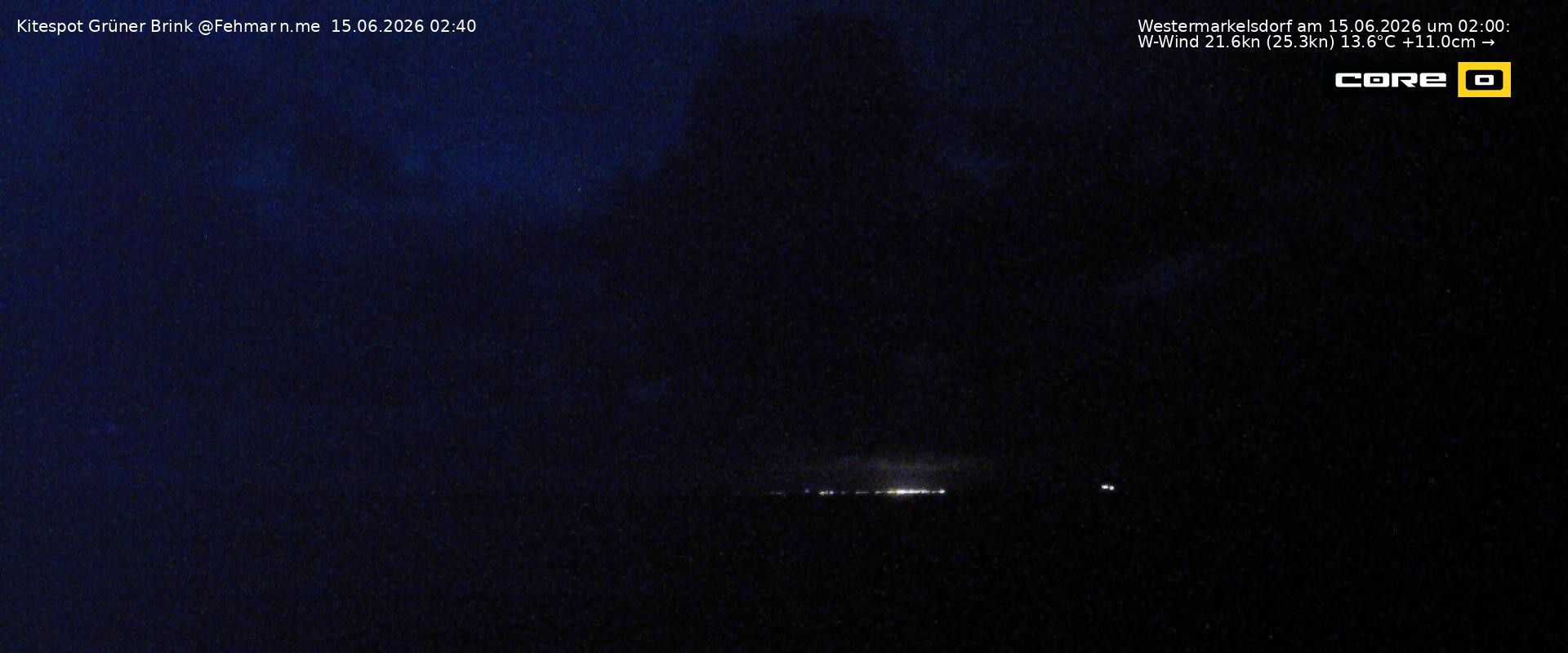 Archived image Webcam Fehmarn - Kitespot and Beach Grüner Brink