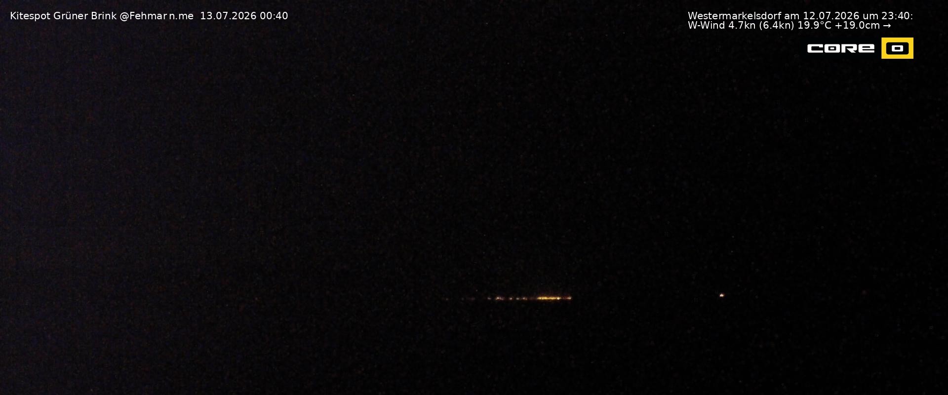 Archived image Webcam Fehmarn - Kitespot and Beach Grüner Brink