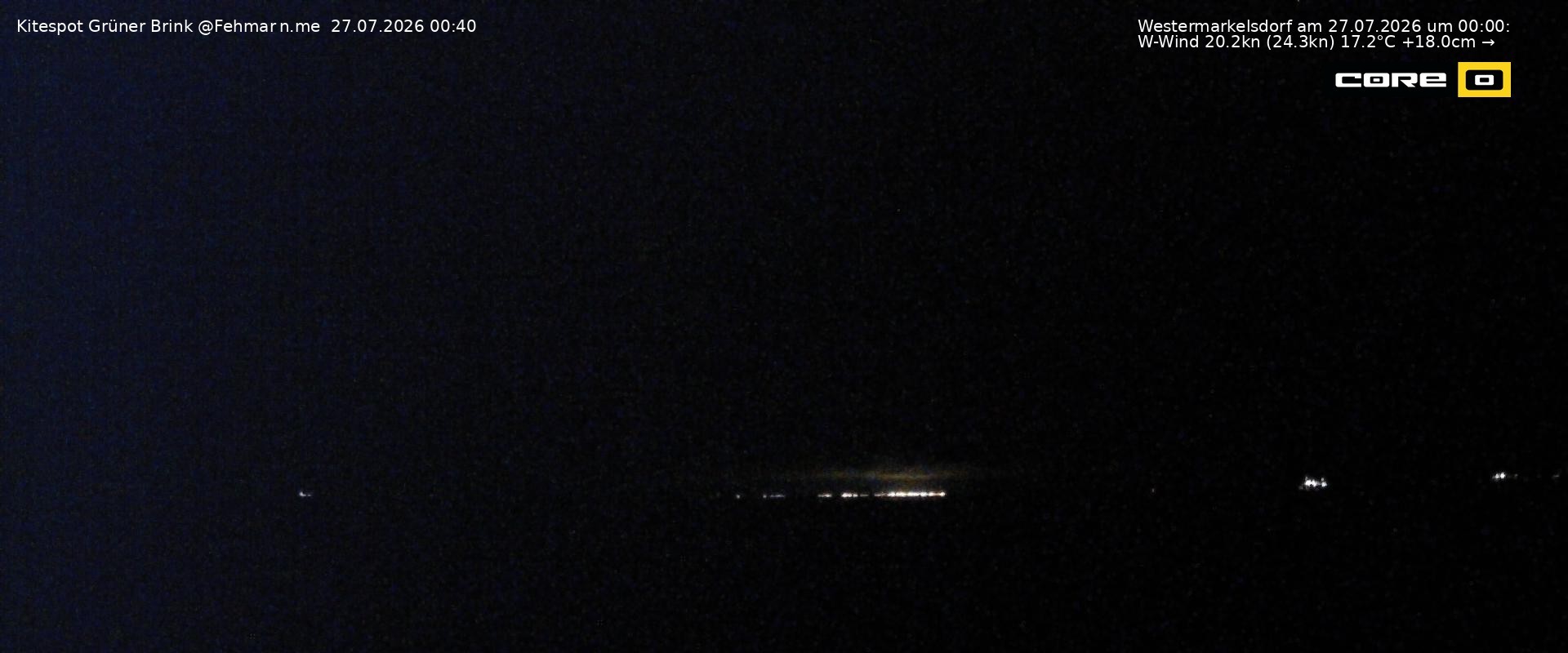 Archived image Webcam Fehmarn - Kitespot and Beach Grüner Brink