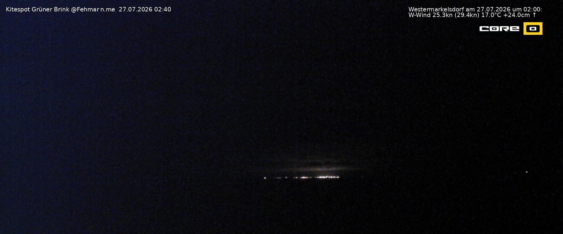Archived image Webcam Fehmarn - Kitespot and Beach Grüner Brink