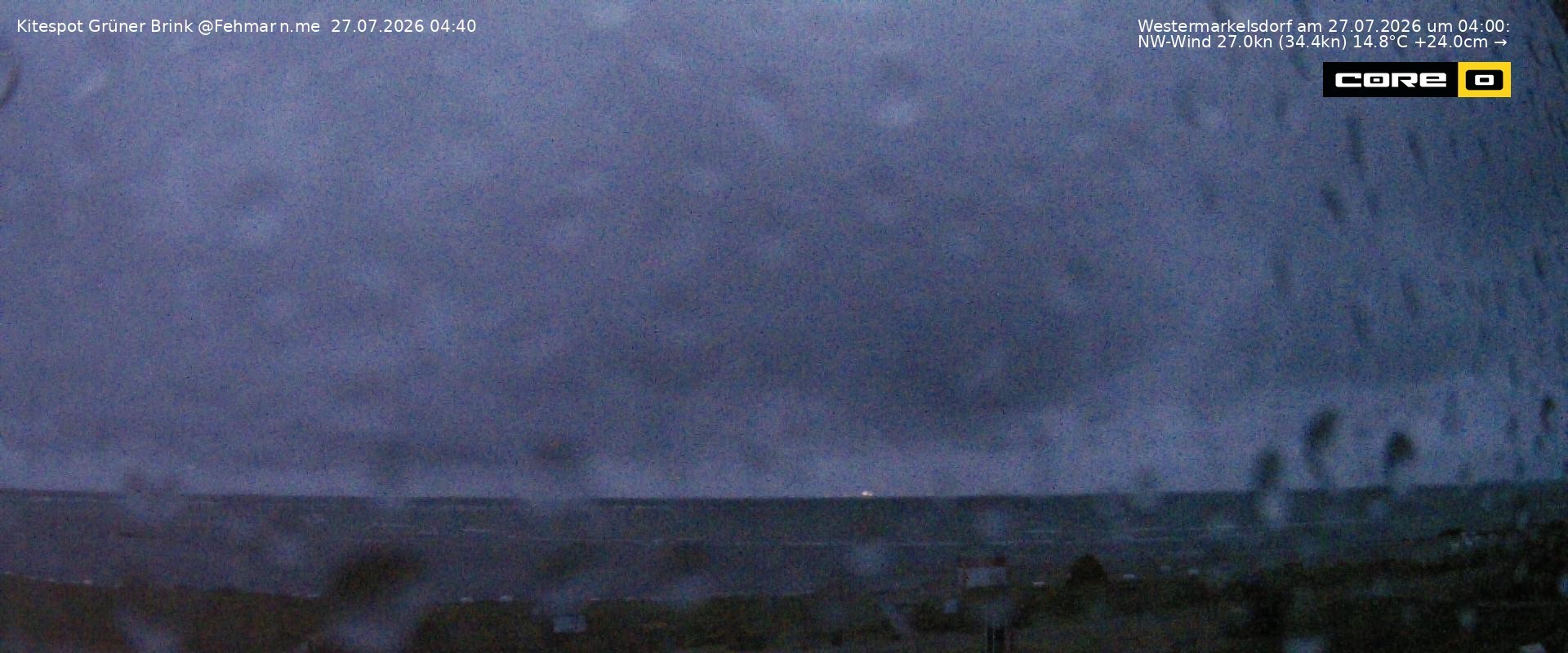 Archived image Webcam Fehmarn - Kitespot and Beach Grüner Brink