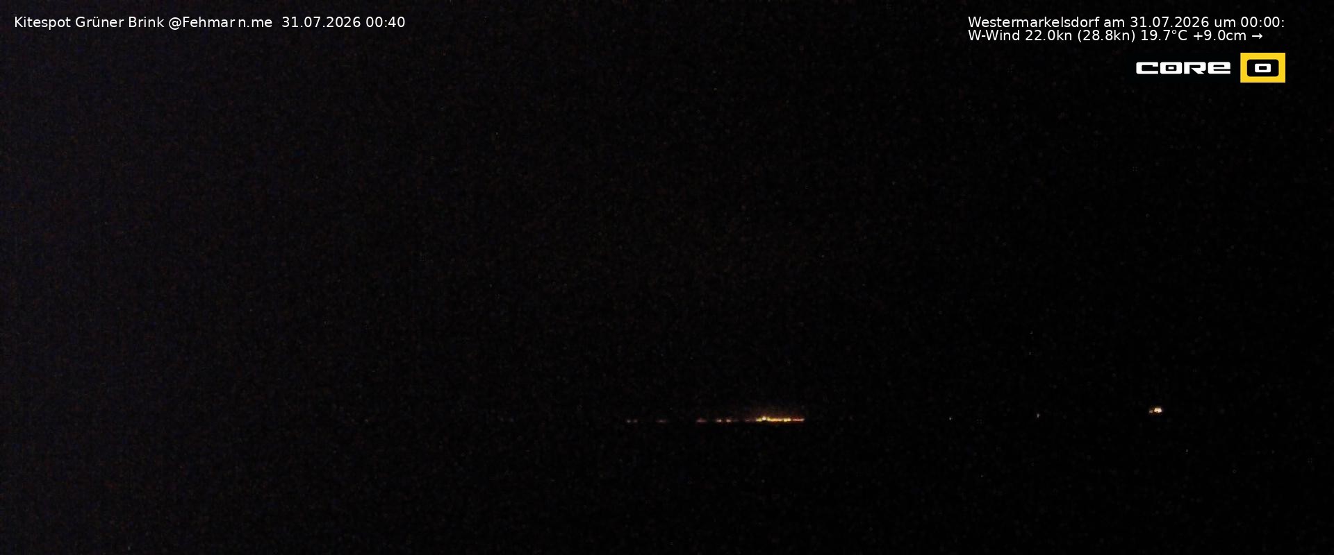 Archived image Webcam Fehmarn - Kitespot and Beach Grüner Brink