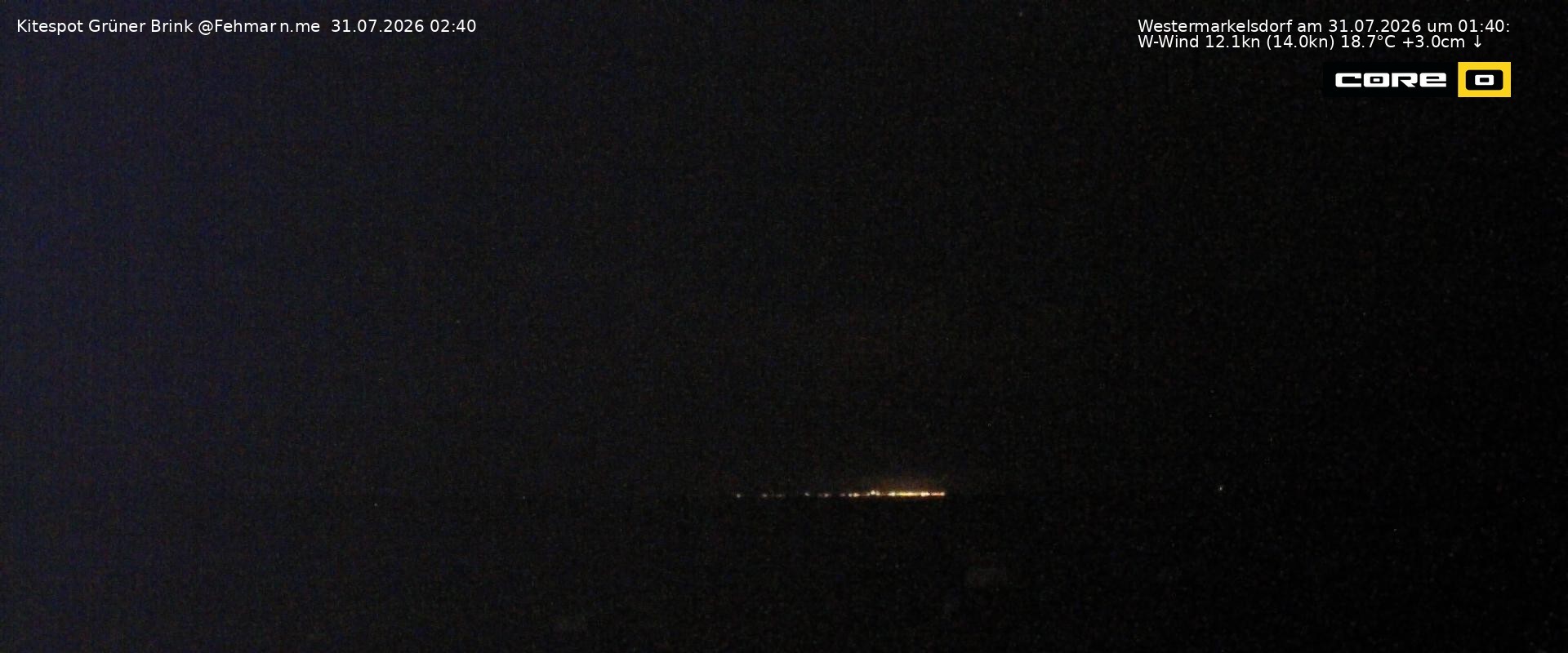 Archived image Webcam Fehmarn - Kitespot and Beach Grüner Brink
