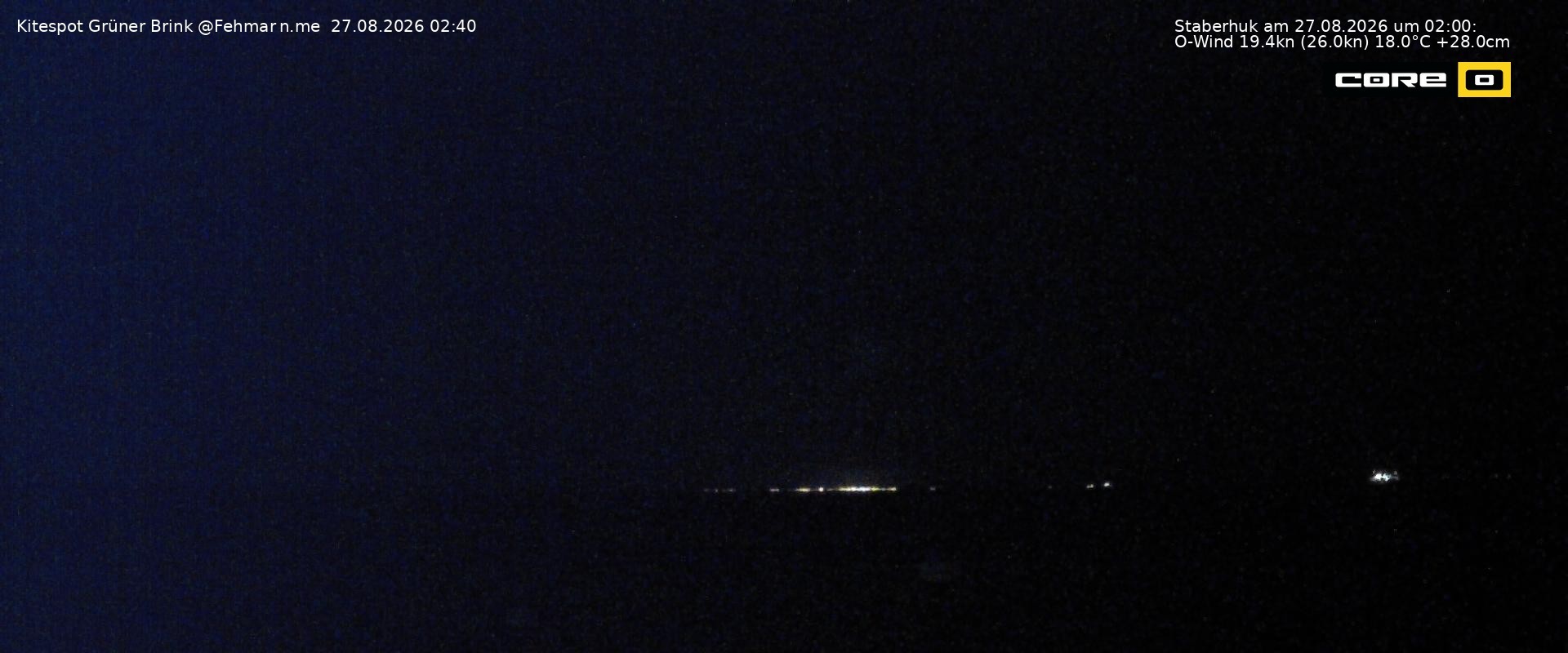 Archived image Webcam Fehmarn - Kitespot and Beach Grüner Brink