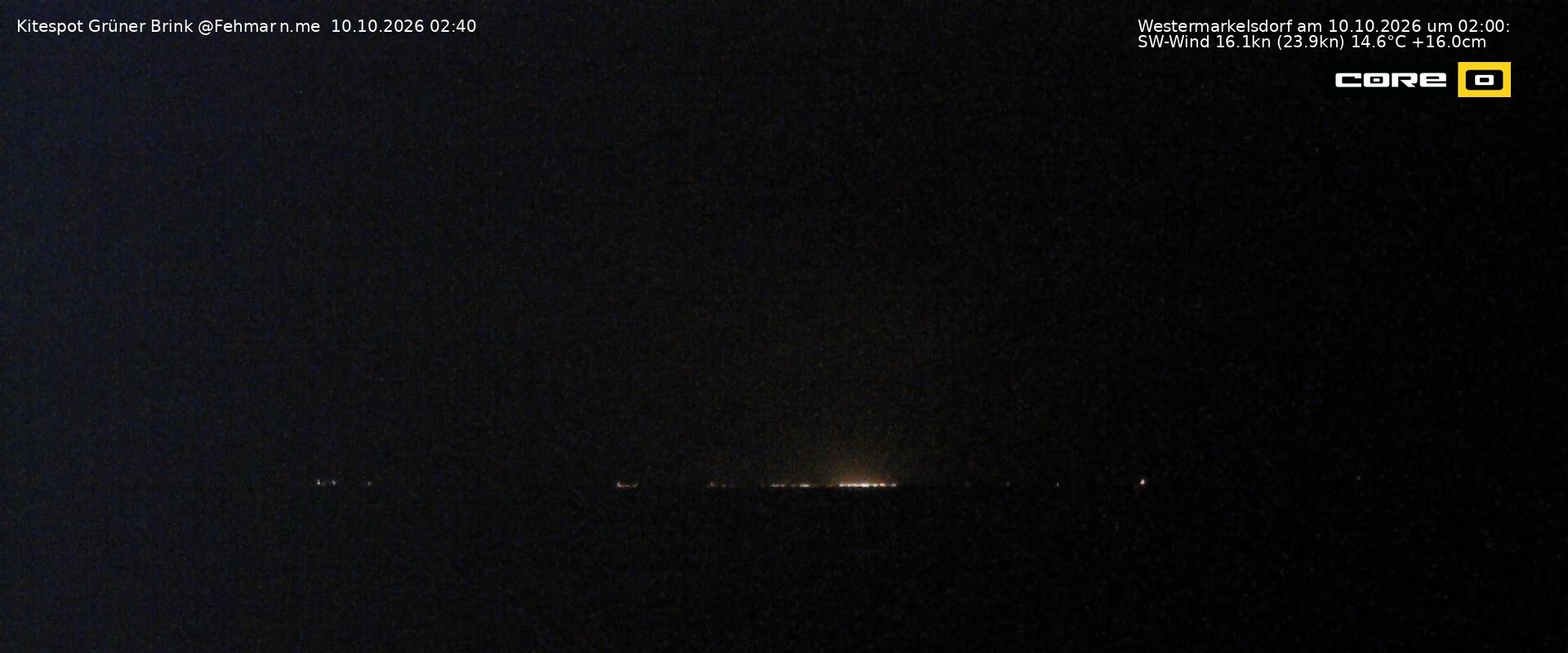 Archived image Webcam Fehmarn - Kitespot and Beach Grüner Brink