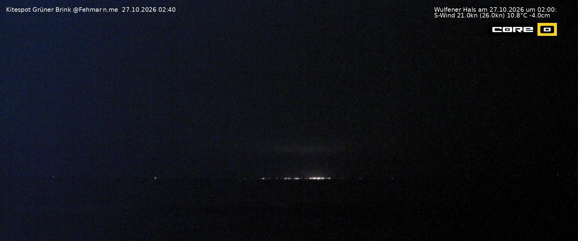 Archived image Webcam Fehmarn - Kitespot and Beach Grüner Brink