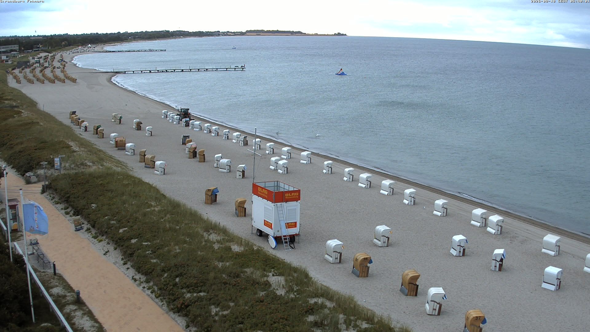 Archived image Webcam Fehmarn: Beach Burgtiefe