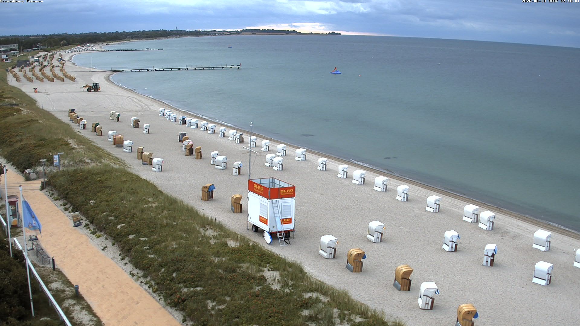 Archived image Webcam Fehmarn: Beach Burgtiefe