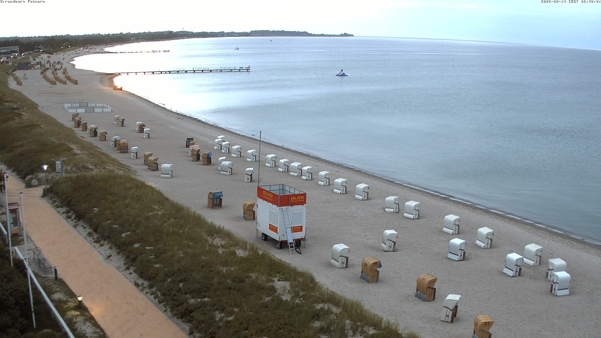 Archived image Webcam Fehmarn: Beach Burgtiefe