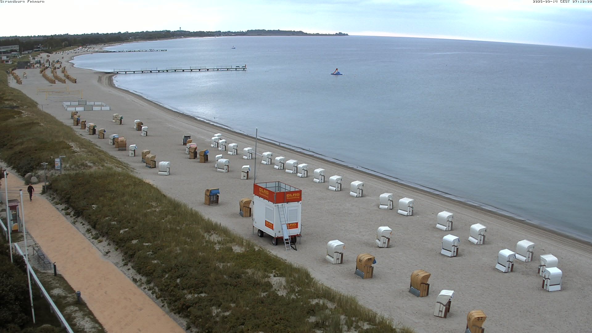 Archived image Webcam Fehmarn: Beach Burgtiefe