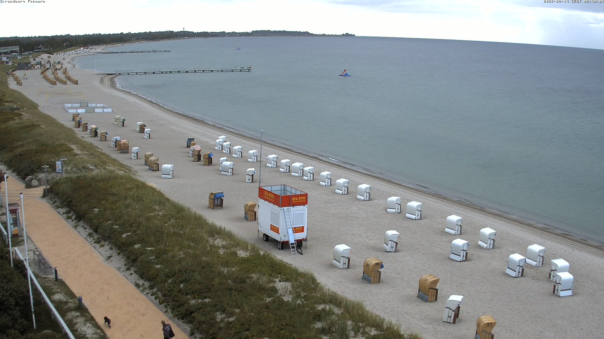 Archived image Webcam Fehmarn: Beach Burgtiefe