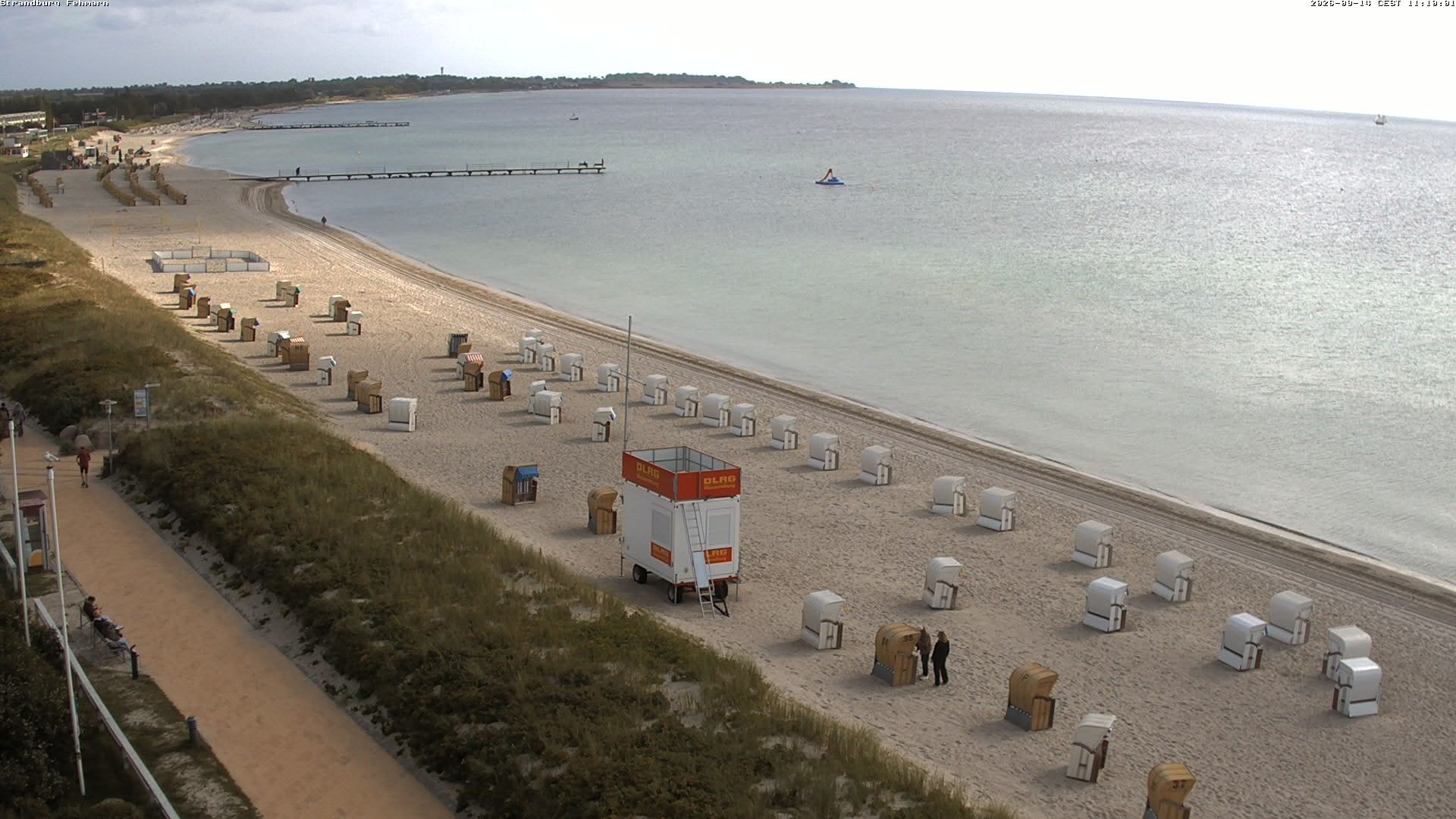 Archived image Webcam Fehmarn: Beach Burgtiefe