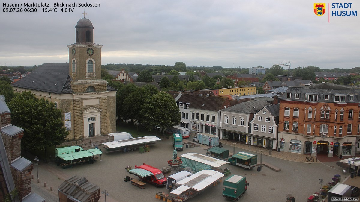 Archiv Foto Webcam Husum Marktplatz