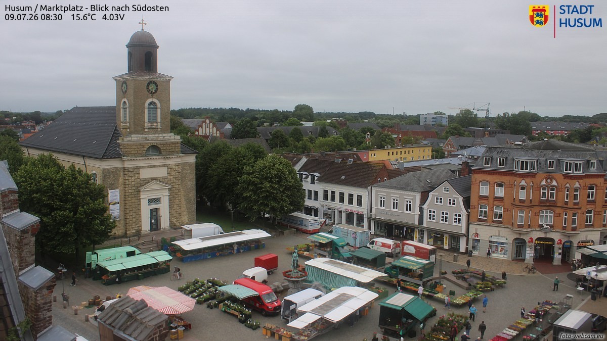 Archiv Foto Webcam Husum Marktplatz