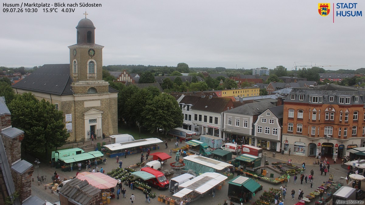 Archiv Foto Webcam Husum Marktplatz