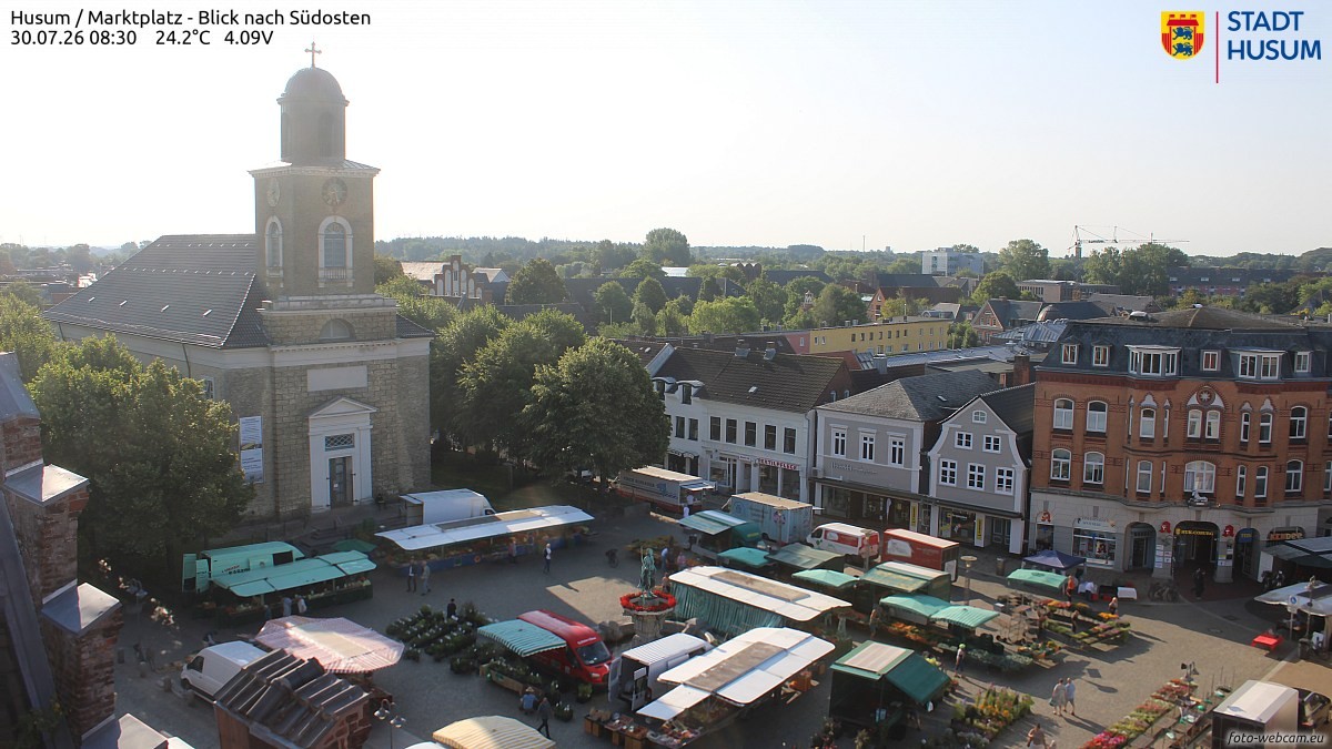 Archiv Foto Webcam Husum Marktplatz