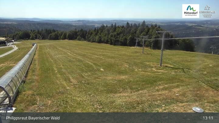 Archiv Foto Webcam Mitterdorf: Panoramablick Almberg mit Flyline