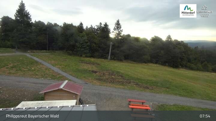 Archiv Foto Webcam Mitterdorf: Panoramablick Almberg mit Flyline