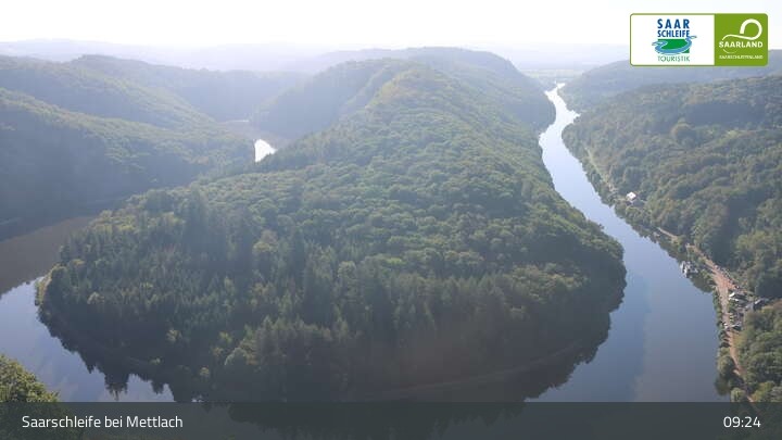 Archived image Webcam Mettlach: Saar Loop from Cloef Viewpoint