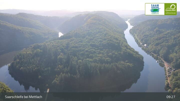 Archiv Foto Webcam Live-Panorama Saarschleife vom Aussichtspunkt Cloef