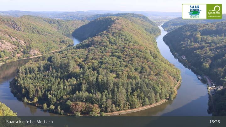 Archiv Foto Webcam Live-Panorama Saarschleife vom Aussichtspunkt Cloef